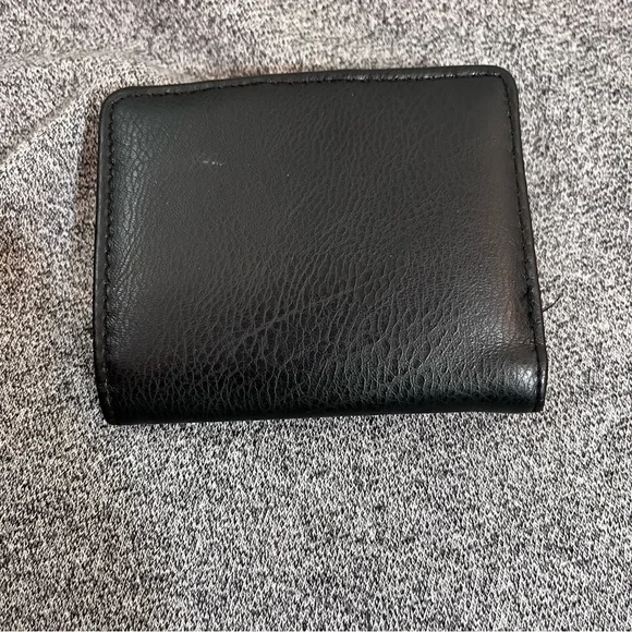 Unisex Black Bi-fold Wallet Faux Leather coin Purse multiple Card Holders + ID - Picture 7 of 15